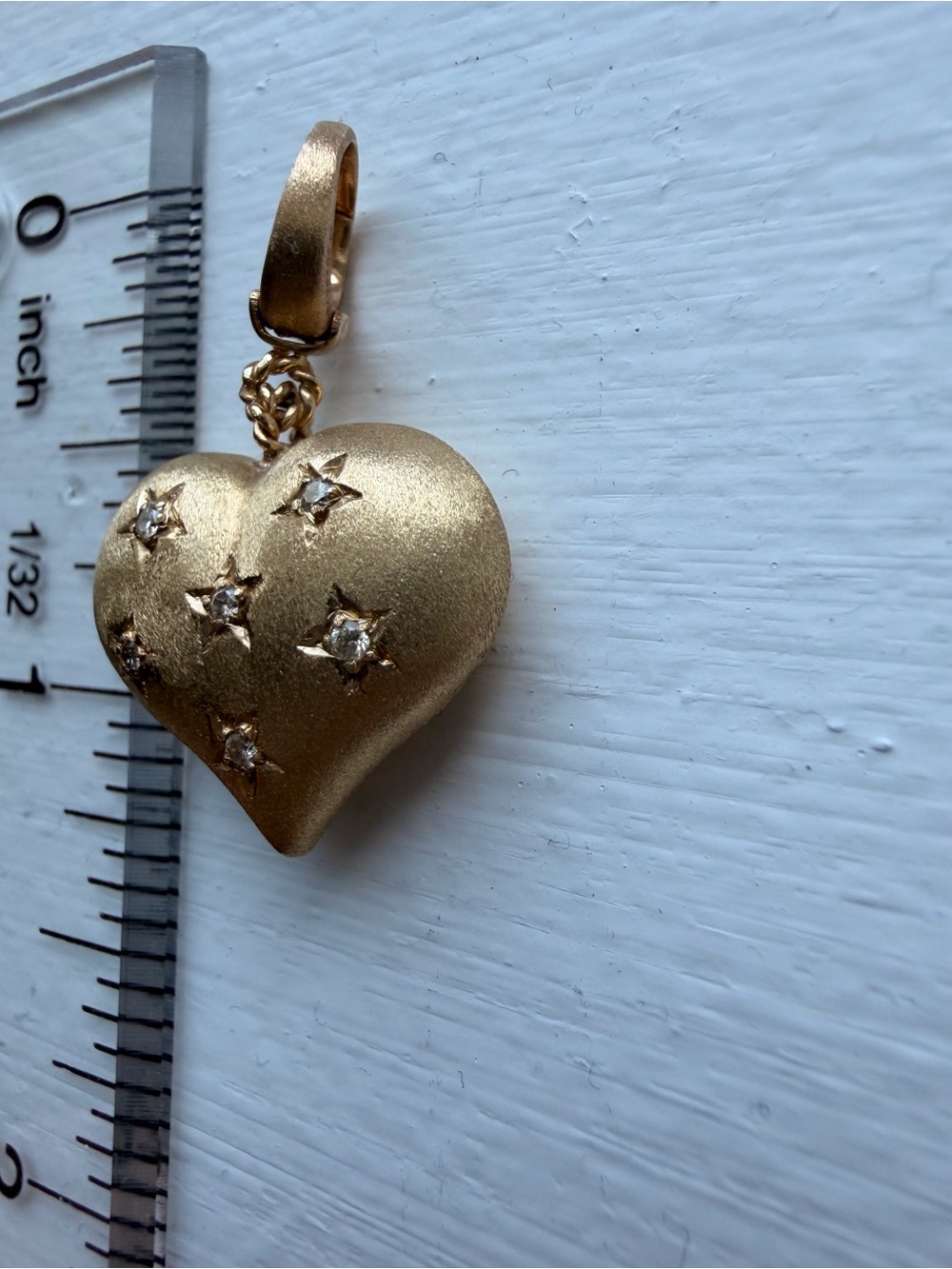 Marie Lichtenberg Gold Heart Pendant Charm with Star-Set Diamonds - Picture 4 of 11